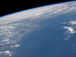 Satellite view of Hurricane Irene as it hits US Stock Footage