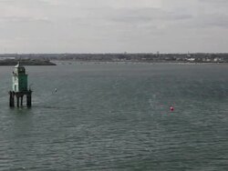 WS View of mini lighthouse on stilts / Dublin, Ireland Stock Footage