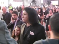 Gene Simmons enters the 300: Rise Of An Empire After Party in Hollywood Stock Footage