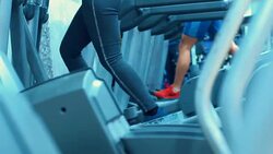 Treadmill workout. Stock Footage