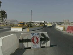 WS View of checkpoint security and traffic / Bethlehem, Palestine, Israel Stock Footage