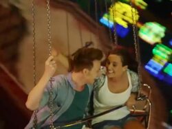Young people on Chairoplane Stock Footage