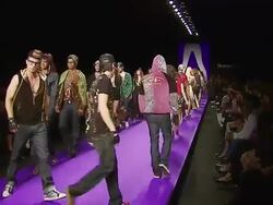 Mercedes-Benz Fall 2007 LA Fashion Week Christian Audigier Show Stock Footage