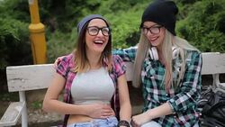 Best friends having fun Stock Footage