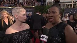 Michelle Williams attends with activist Tarana Burke, Allison Janney and Guillermo del Toro discuss the Times Up movement Instructional Video