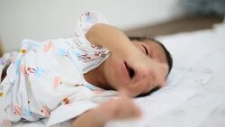 Newborn baby crying. Stock Footage