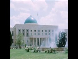 SYND 21 4 75  Ahmed Al Bakr MEETS ALGERIAN &amp; IRANIAN F.M. News Clip