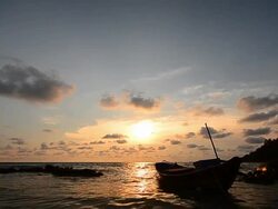 Beach at Sunset with Beautiful Cloudscape Stock Footage