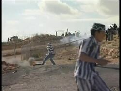 Biling demo activists dress as conc. camp inmates, Ramallah, E Jerus clashes News Clip