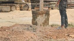 Drilling rigs  footing building structures Stock Footage