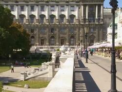 TU Vienna Hofburg and the Palmenhaus (Palm House) Stock Footage