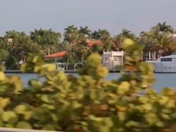 Driving MacArthur Causeway from Miami Beach Stock Footage