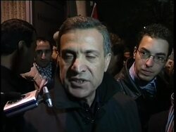 WRAP Arafat in stable condition, scenes outside hospital News Clip