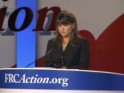 MS New Republican Senate candidate Christine O'Donnell giving speech about economic growth  on stage at Values Voters Summit Audio / Washington, DC, United States Stock Footage