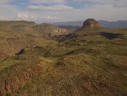 Fly towards dome at Big Bend Ranch State Park Stock Footage