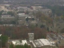 WS AERIAL View of base ball ground and A&T University / North Carolina, United States Stock Footage