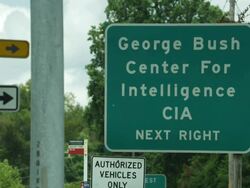 MS CIA highway sign / Washington, District of Columbia, United States Stock Footage