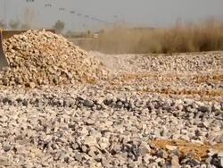 JCB Working Near Highway Stock Footage