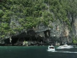 Boat moving in the Sea, Koh Phi Phi, Thailand Stock Footage