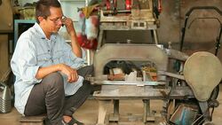 worker with machine Stock Footage