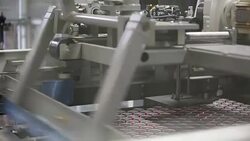 Cans in bottling plant Stock Footage