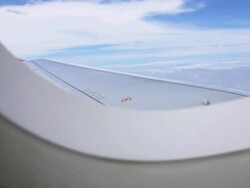 View from airplane window Stock Footage