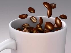 Coffee Cup with falling beans Stock Footage