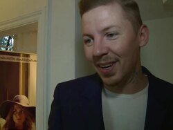 INTERVIEW - Professor Green on Millie, her love of clothes and the future at Millie Mackintosh - Clothing Showcase on 10th September 2014 in London, England. Stock Footage