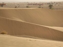 Panoramic view of a desert, Sam Desert, Jaisalmer, Rajasthan, India Stock Footage
