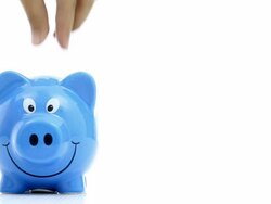 Dolly Shot: Piggy bank for Savings finance and insurance concept Stock Footage