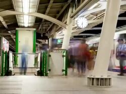 skytrain - a rail based mass transit system time lapse Stock Footage