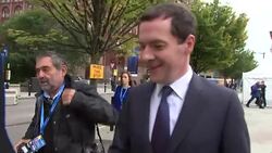 George Osborne arriving for the Conservative party conference News Clip