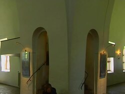 Pan Left Shot Viking Museum Eastern Norway Oslo Norway Stock Footage