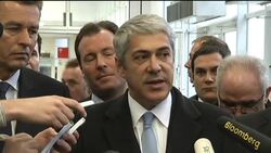 Portuguese PM Socrates speaking about the economy News Clip