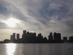 TL Sunset Skyline Boston, USA Stock Footage