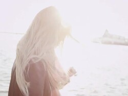 Woman at the ocean Stock Footage