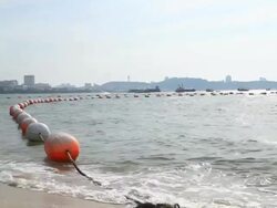 Buoy floating in the sea. Stock Footage