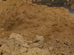 Bulldozer Blade Pushing Dirt Stock Footage