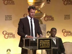 SPEECH: Josh Duhamel announces the 68th Annual Golden Globe Awards nominees at the 68th Annual Golden Globe Awards Nominations at Beverly Hills CA. (Footage by WireImage Video/GettyImages) Stock Footage