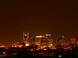 Seamless loop lower third downtown Nashville at night HD Stock Footage