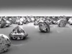 Diamonds fall and scatter Stock Footage