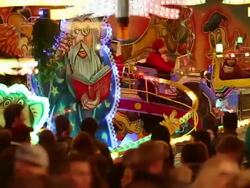 MS Shot of Kids enjoying ride on junior rollercoaster at funfair  / Cologne, Germany Stock Footage