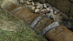 Clearcoat Spraying Concrete Lawn / Landscape Curbing Stock Footage