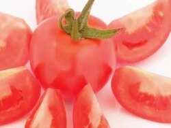 Close up of rotating fresh red tomato Stock Footage