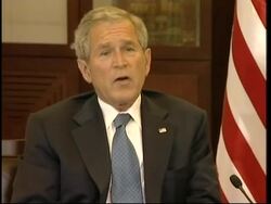 Bush meets Olmert, comments on peace process News Clip