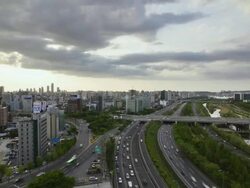 WS T/L View of Yeongdeungpo and Yeouido Area / Seoul, South Korea Stock Footage