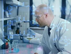 Scientists in modern laborator Stock Footage