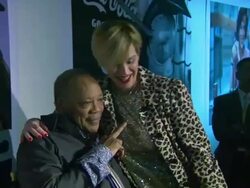 Quincy Jones & Molly Ringwald at the Assouline and Memoire Set: Coca-Cola, Music & Sports launch event in Los Angeles, California on 12/05/13 Stock Footage