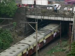 Time Lapse of trains passing through tunnel Stock Footage
