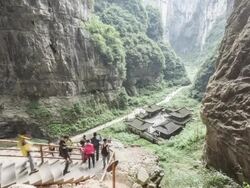T/L WS Wulong Karst Landform / Chongqing, China Stock Footage